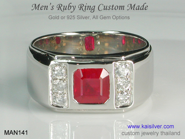 diamond ruby wedding band for men