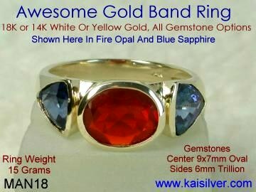 mens topaz gem stone wedding ring gold or 925 silver from Kaisilver