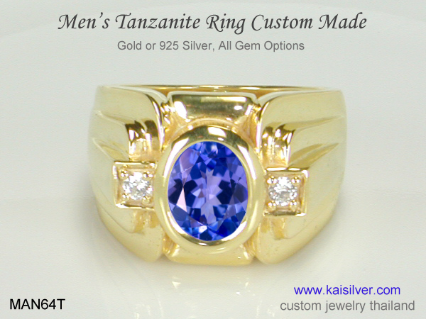 tanzanite diamond mens ring